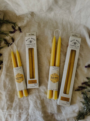 Beeswax Taper Candles Set of 2